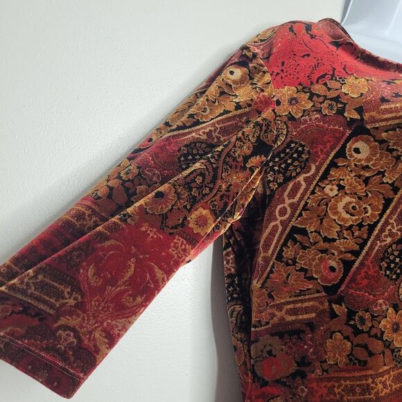 vintage 90s y2k witchy whimsigoth Stevie Nicks velvet top size 14/16 - Picture 3 of 6